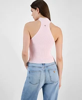 Guess Women's Halter Ribbed Knit Sleeveless Sweater