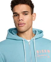 Nike Club Men's Double Layer Zip-Front Fleece Logo Hoodie