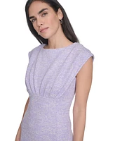 Calvin Klein Women's Tweed A-Line Midi Dress