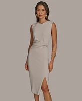 Donna Karan New York Women's Jewel-Neck Front-Slit Sheath Dress