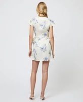 French Connection Women's Ennis Vivian Satin Wrap Mini Dress