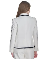 Tommy Hilfiger Women's Contrast-Trim Puff-Sleeve Jacket