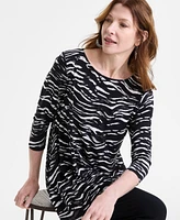 Jm Collection Women's Printed Swing Top, Exclusively at Macy's