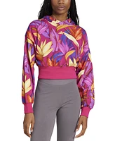 adidas X Farm Rio Women's Cotton Printed Cropped Hoodie