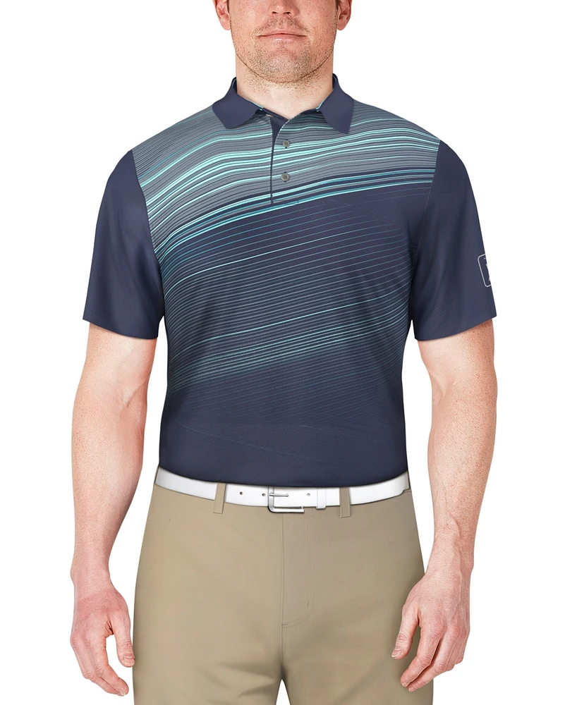 Pga Tour Men's Printed Stripe Polo Shirt