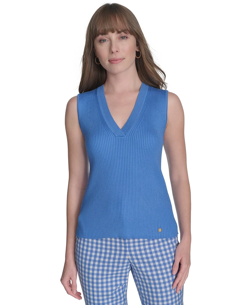 Tommy Hilfiger Women's V-Neck Sleeveless Sweater