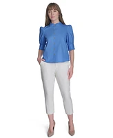 Tommy Hilfiger Women's Cotton Puff-Sleeve Blouse