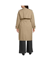 Lands' End Women's Plus Squall Waterproof Modern Trench Raincoat