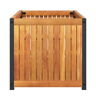 Garden Planter 33.5"x17.7"x17.3" Solid Wood Acacia and Steel