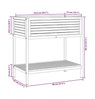 Garden Planter with Shelf 31.5"x17.7"x31.5" Solid Wood Acacia and Steel