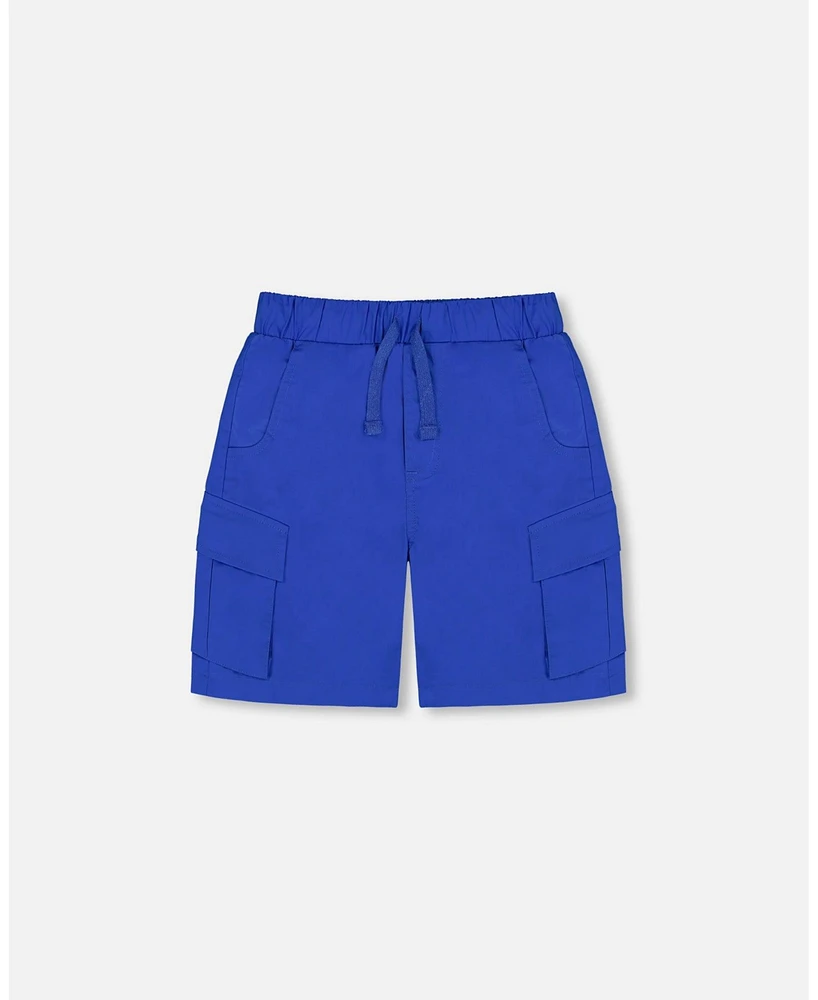 Deux par Big Boys Parachute Cargo Pocket Shorts Royal Blue