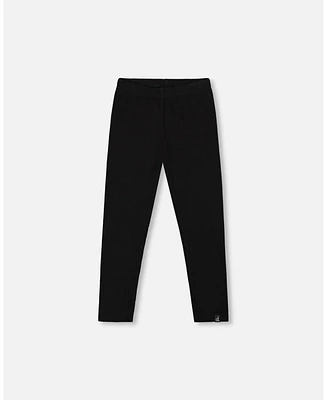 Deux par Big Girls Ribbed Leggings Black