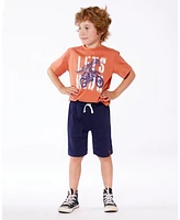 Deux par Big Boys French Terry Zip Pocket Shorts Navy Blue