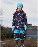 Deux par Big Girls 3-In-1 Mid-Season Outerwear Set With Printed Jacket Light Blue And Multicolored Butterflies