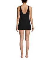 Lands' End Women's Petite Scoop Neck Swim Dress Swimsuit