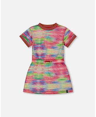 Deux par Girl Short Sleeve Mesh Beach Dress Multicolored - Toddler|Child