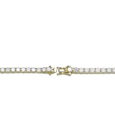 Sterling Silver with Clear Cubic Zirconia Tennis Bracelet White Gold Plated, 14K or 18K Rose Plated