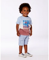 Deux par Toddler Boys French Terry Short Pale Blue - Toddler|Child