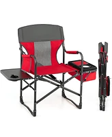 Folding Camping Directors Chair with Cooler Bag and Side Table