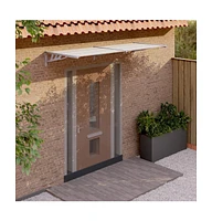 Door Canopy Gray and Transparent 94.1"x35.4" Polycarbonate