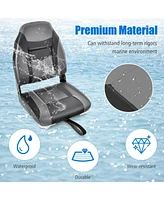 High Back Folding Boat Seats with Black Grey Sponge Cushion and Flexible Hinges