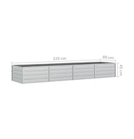 Garden Raised Bed 126"x31.5"x17.7" Galvanized Steel Silver