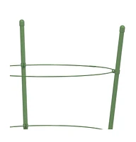 Garden Plant Supports with 4 Rings 5 pcs Green 35.4" Steel