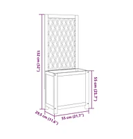 Planter with Trellis 21.7"x11.6"x52" Solid Wood Acacia