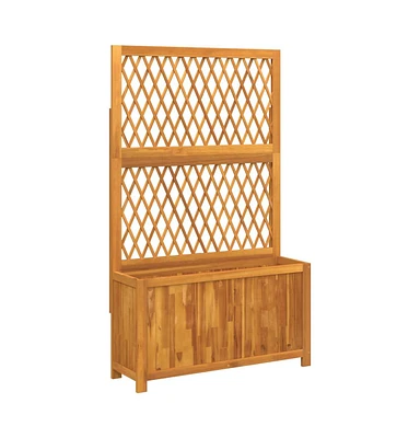 Planter with Trellis 39.4"x12.6"x65" Solid Wood Acacia