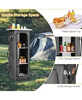 Folding Pop-Up Cupboard Compact Camping Storage Cabinet with Bag