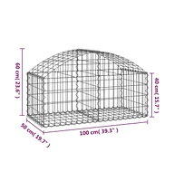 Arched Gabion Basket 39.4"x19.7"x15.7"/23.6" Galvanized Iron