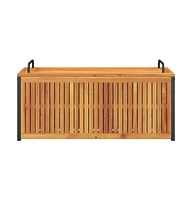 Patio Cushion Box 43.3"x17.7"x16.5"/20.9" Solid Wood Acacia and Steel