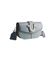 True Religion Licensed Denim Saddle Bag with Oversized Horseshoe Logo