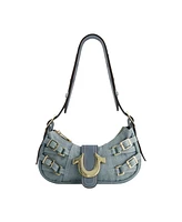 True Religion Multi Strap Denim Shoulder Bag