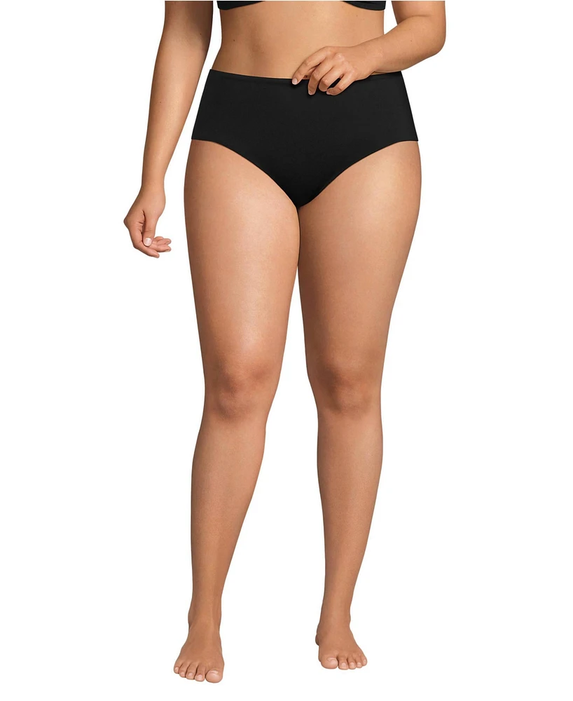 Lands' End Women's Plus Mid Rise Classic Bikini Bottoms