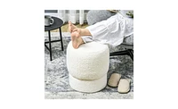Upholstered Round Foot Stool for Living Room and Bedroom