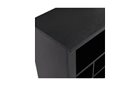 Sleek Design 24 Shoe Cubby Console, Modern Shoe Cabinet with Curved Base, Versatile Sideboard with High-quality for Hallway