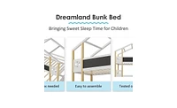 House Bunk Bed with Storage Staircase and Blackboards