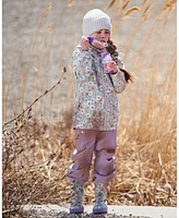 Baby Girl Printed Rain Boots Small White Flowers On Turquoise And Lilac - Infant