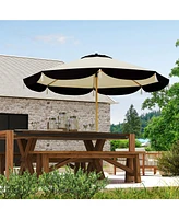 Outsunny 9FT Patio Umbrella Parasol, Upf 50+ Outdoor Umbrella,