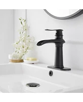 Waterfall Single Hole Single Handle Bathroom Vanity Sink Faucet