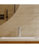 Single-Handle Single-Hole Modern Bathroom Faucet for Sink Drip-Free Vanity Sink Faucet in Brushed Gold