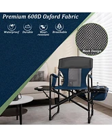 Folding Camping Directors Chair with Cooler Bag and Side Table