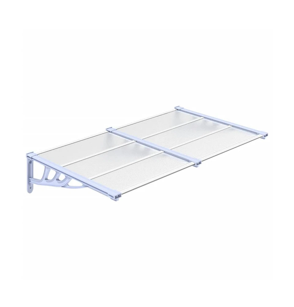 Door Canopy Gray and Transparent 60"x35.4" Polycarbonate