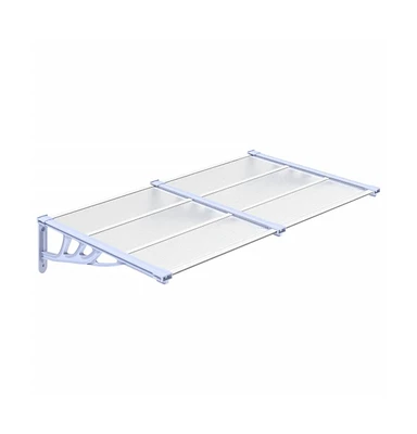 Door Canopy Gray and Transparent 60"x35.4" Polycarbonate