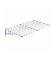 Door Canopy Gray and Transparent 60"x35.4" Polycarbonate