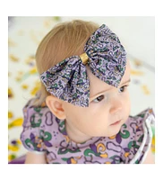 Sweet Wink Baby Girl's Mardi Gras Tulle Bow Baby Headband