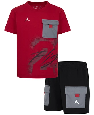 Jordan Toddler Boys 2-Piece 23 Flight Utility Shorts and T-Shirt Set