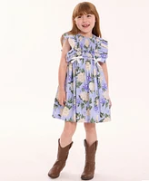 Bonnie Jean Toddler and Little Girls Hydrangea Print Smocked Dress