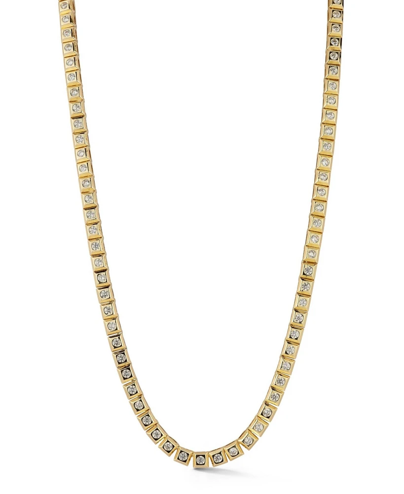 Rachel Zoe Gold Plated Square Tennis Chain Necklace